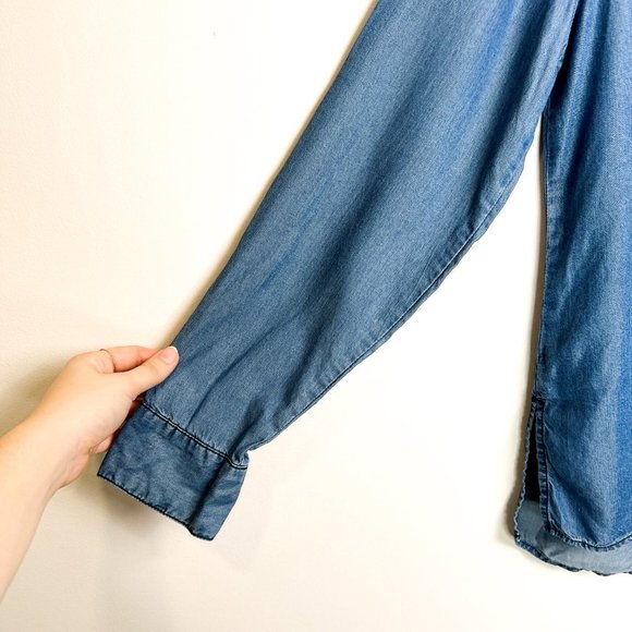 Sanctuary lace up chambray top size XS - Picture 5 of 7